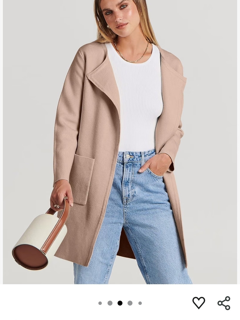 Women's Tan Long Cardigan